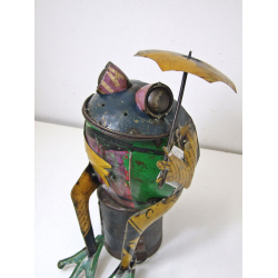 Żaba z Parasolem figurka metalowa siedząca 38cm